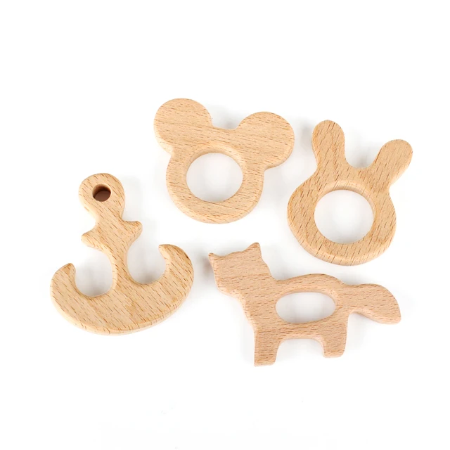 1pcs Wooden Baby Teether Animal BPA Free DIY Pacifier Chain Necklace Accessories Tooth Pendant Nursing Teether Toys Gift 4