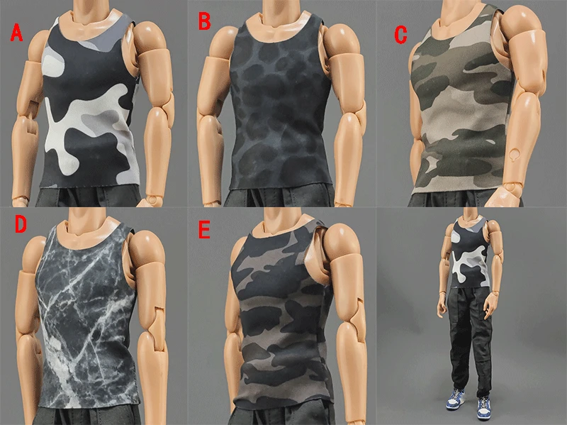 

1/6th Soldier Clothes Latest Trendy Vest T-shirt Model for 12"Male HT 3A Figure