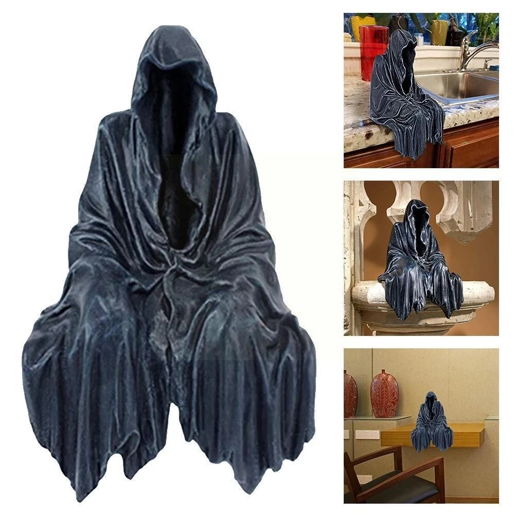 Kawaii Lord of The Mysteries Anime Figure PVC Toys Gothic Sitting Wizard Black Robe Horror Ghost Dolls Room Decor Gift for Boys