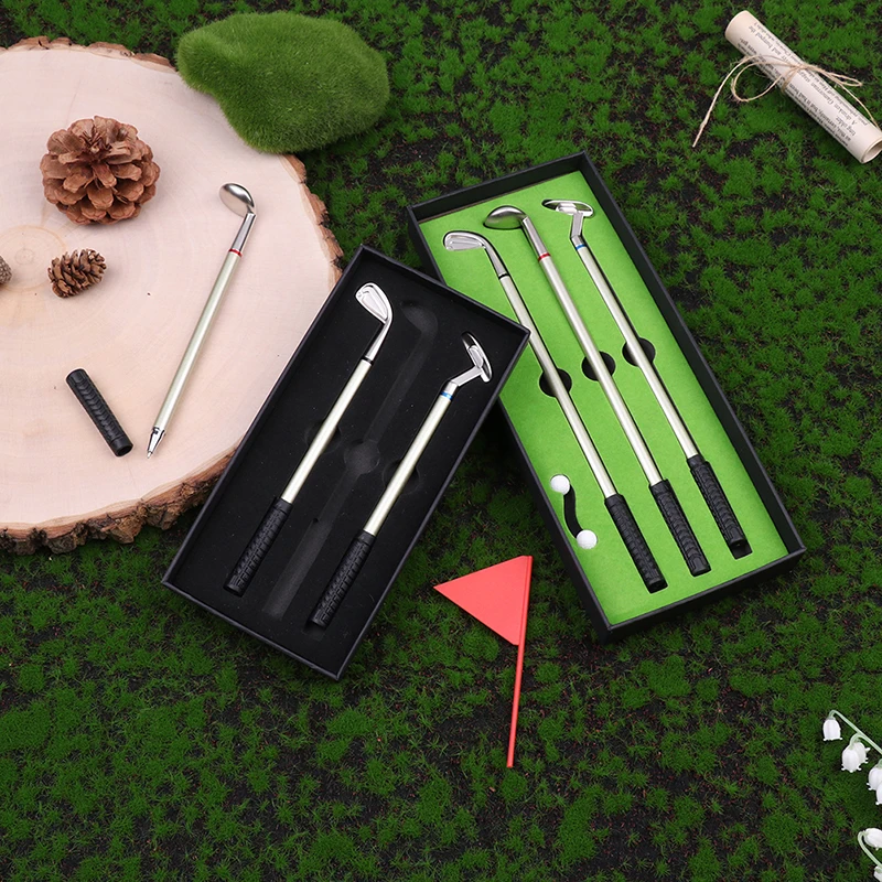 

1 Set Golf Pen Mini Desktop Golf Ball Pen Gift Includes Putting Green 3 Clubs Pen Balls And Flag Desk Games Office School Gifts