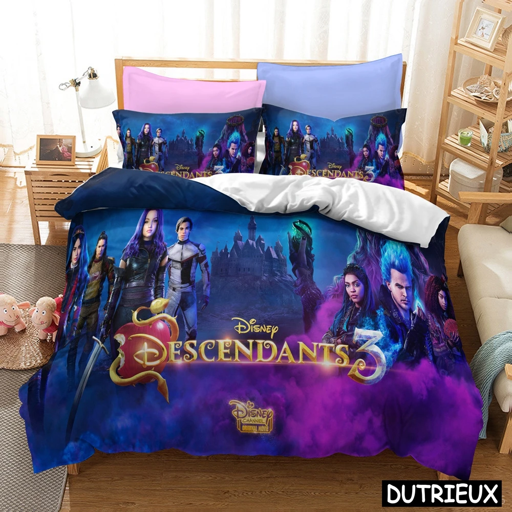 Комплект постельного белья 3D из мультфильма Disney потомки 3 комплект мягкого
