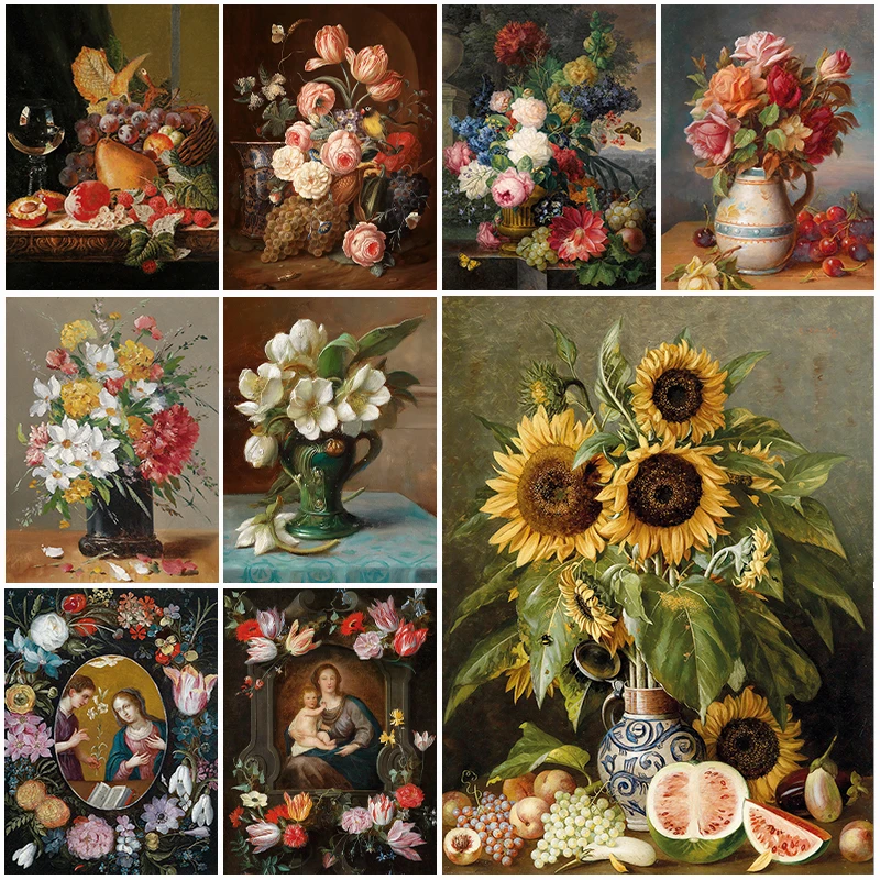 

Алмазная живопись 5D «сделай сам», Набор для вышивки абстрактом цветов, полноразмерная мозаика для домашнего декора