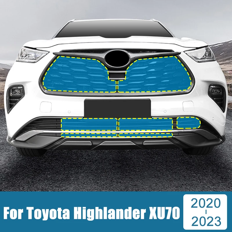 Stainless Car Middle Insect Screening Mesh Front Grille Anti-Mosquito Net For Toyota Highlander XU70 Kluger 2020 2021 2022 2023