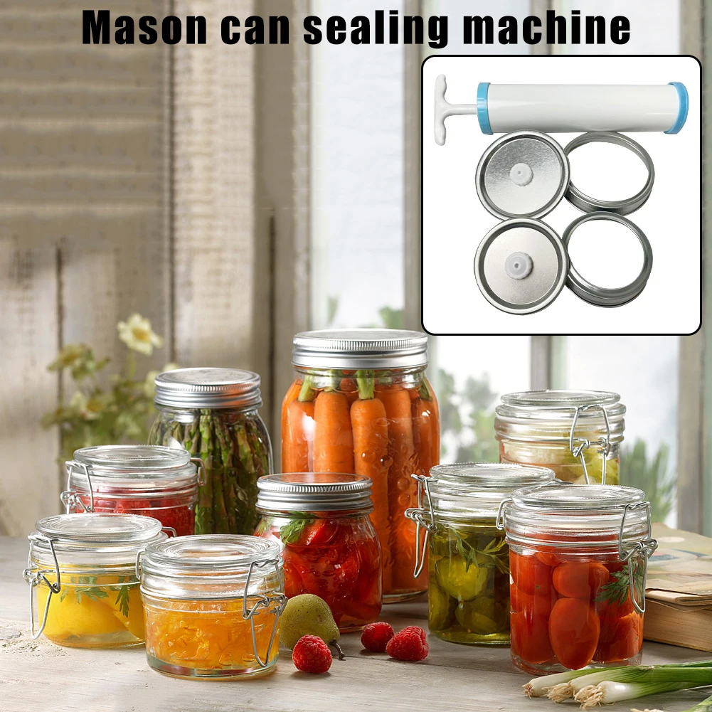 

9 Piece/set Mason Jar Sealed Lid with Manual Pump Food Storage Sealed Caps Rust-proof Candy Biscuit for Home Kitchen Supplies