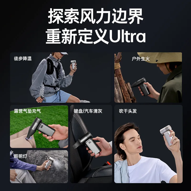 Фото Портативный вентилятор JISULIFE Ultra 2, 1000 скоростей, аккумулятор 9000 мАч, мощный турбовентилятор, LED-дисплей, для кемпинга на открытом воздухе №3