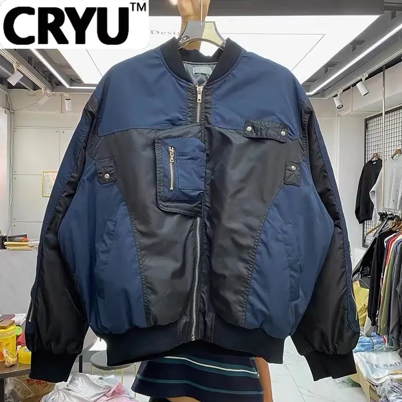 

CRYU Three-dimensional multi-pocket zippered cotton flight jacket