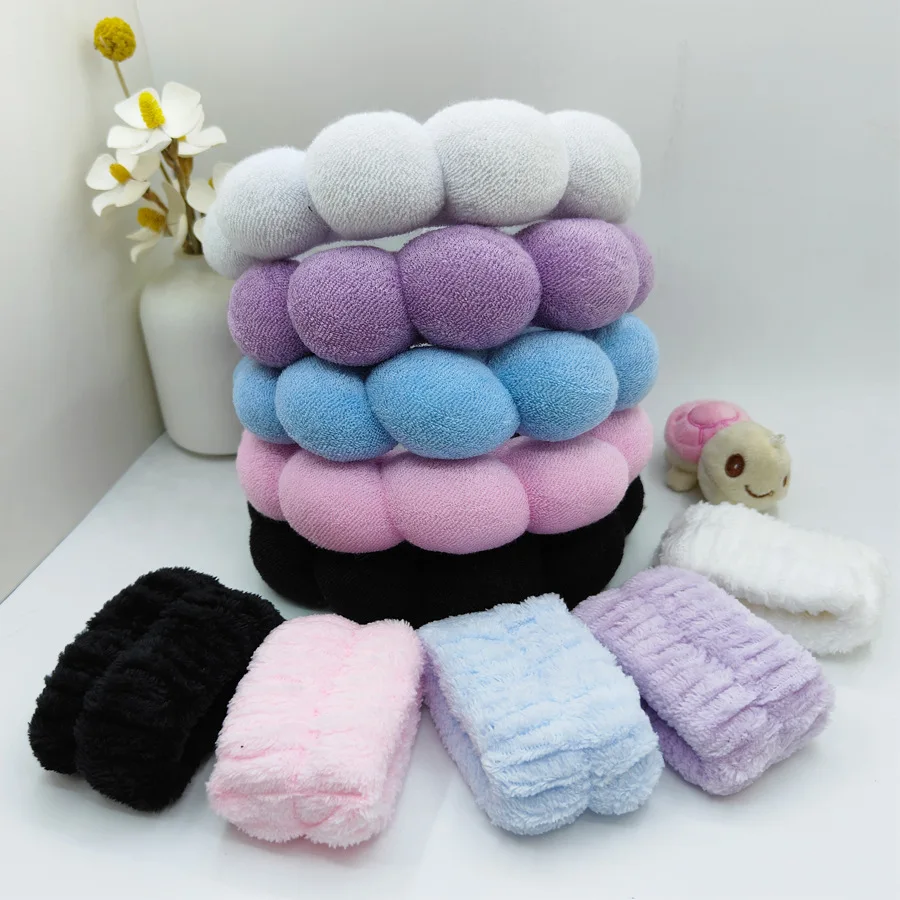 3 шт. модная пышная повязка на голову из микрофибры с пузырьками для спа браслеты