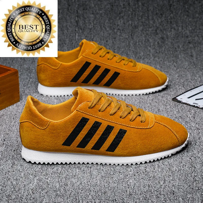 

Yellow Casual Sneakers for Classic Men Breathable Light Low Shoes Lace-up Flat Jogging zapatillas de hombre