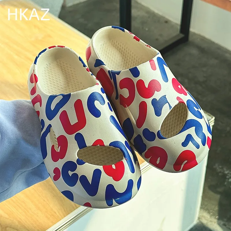 

Slippers Women Baotou Couple Hole Shoes Fashion Platform Outdoor EVA Breathable Beach Flats Roma Women Jelly Slippers New Summer