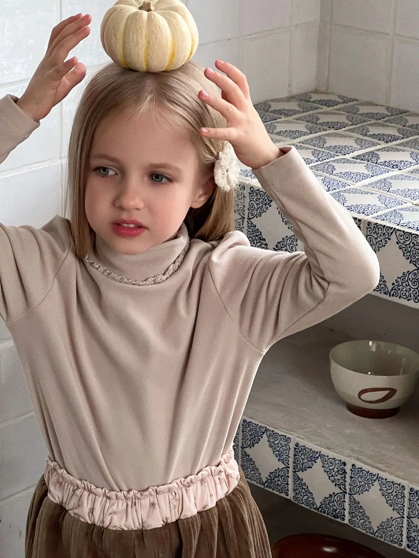 Базовая рубашка для девочек новинка 2023 зимняя кашемировая детская майка в