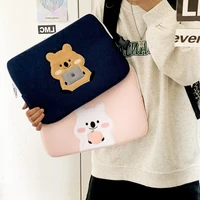 fashion cartoon bear ipad bag laptop sleeve bag for macbook air pro 13 15 16 inch for ipad pro 11 air 4 2022 air 5 liner bag
