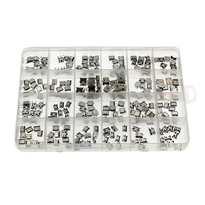

240PCS 24 Models USB Connector Receptacle Jack Conector Boxed