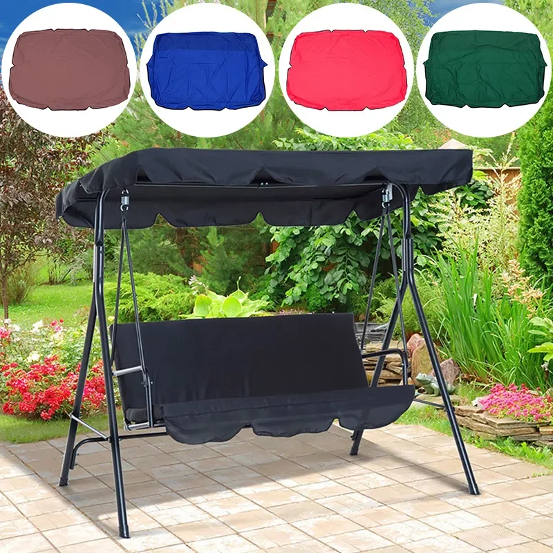 

3 Seat NO Fade Garden Swing Chair Canopy Cover Shade Sail Waterproof Anti UV Outdoor Courtyard Hammock Tent Swing Top Cover