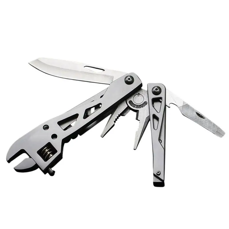 

10 In 1 Folding Multifunctional Wrench 10 In 1 Folding Wrench For Home Camping Outdoor Foldable Stainless Steel Wrench Compact