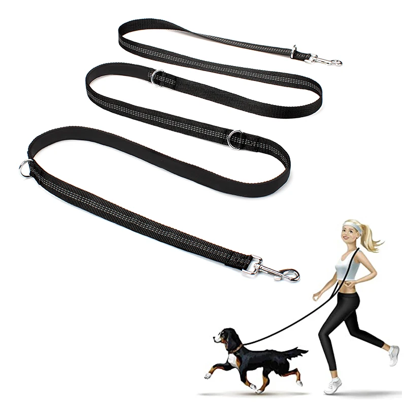 

Многофункциональный нейлоновый тренировочный поводок для собак, двойной, 3 метра, Hands Free, с мягкими ручками, товары для собак