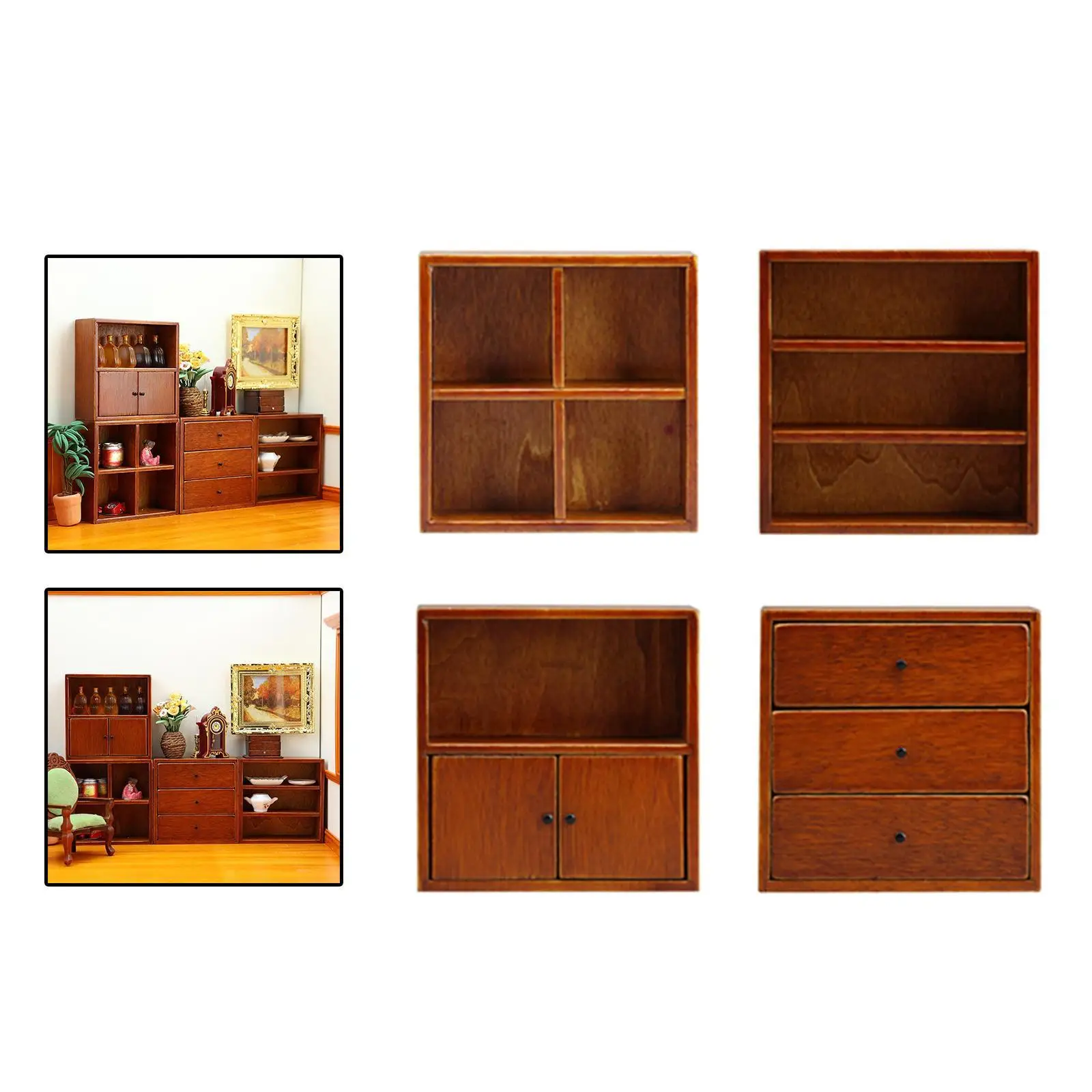 4 шт. шкаф для кукольного домика книжная полка в масштабе 1/12 ролевые игры