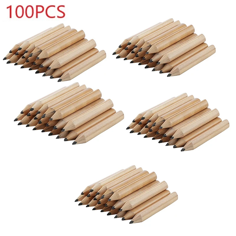 

100Pcs 3.5Inch Wood Pencil, Beginner Writing Pencil,Students Sketch Pencil Stationery,Hexangular