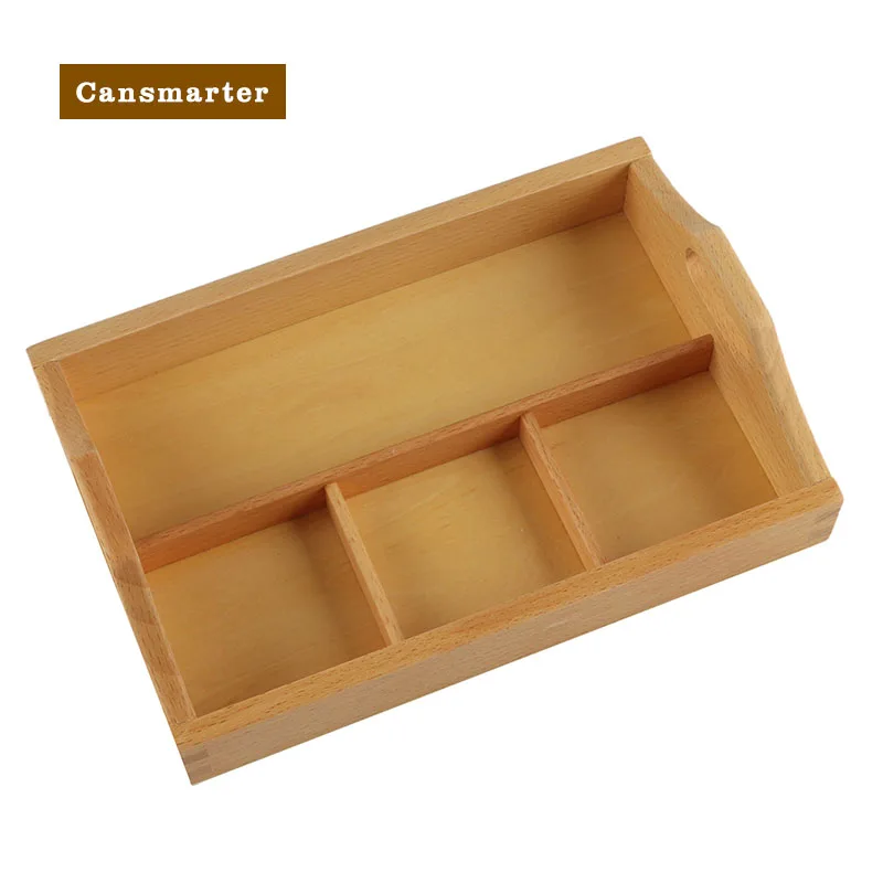 

Montessori Wooden Tray 3/4 Compartment Sorting Tray Bead Storage Box Learning Materials Educational Puzzle Game Toy for Children