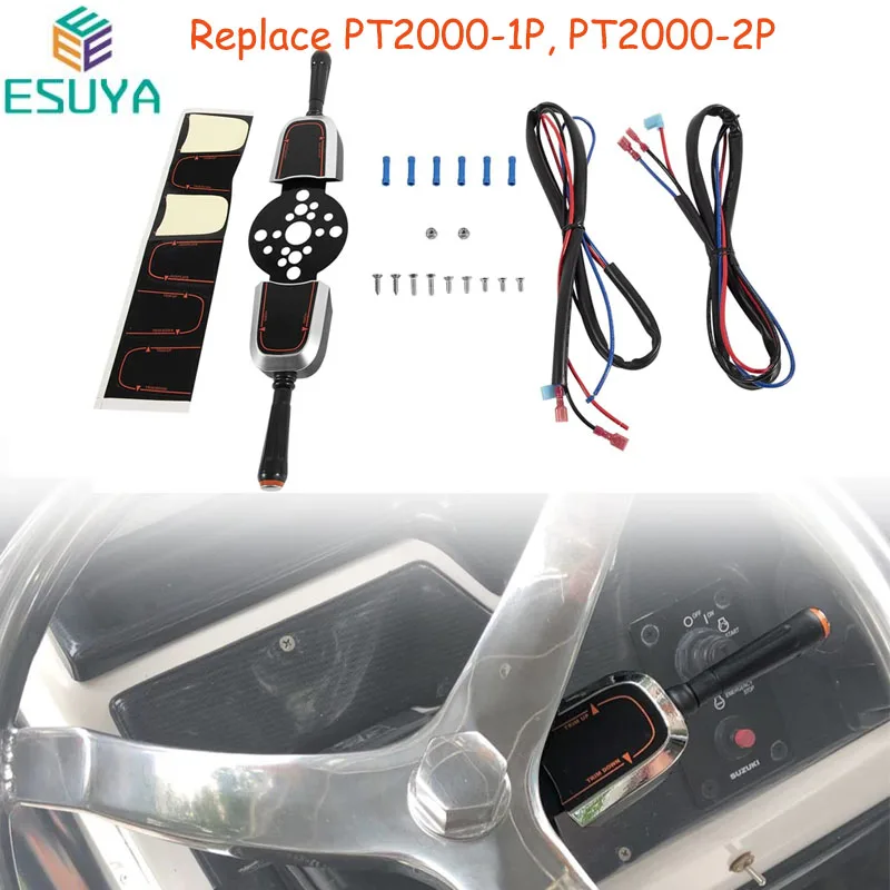 ESUYA PT2000-1P/2P Bezel Control Switch, Blinker Trim Control System Dual Function for Seastar Hydraulic, Cable & Tilt Steering