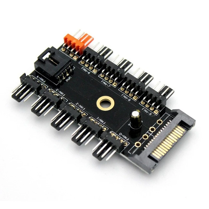 

SATA Computer Fan Hub 10 Way Fan Speed Controller FAN HUB Cable Cooler