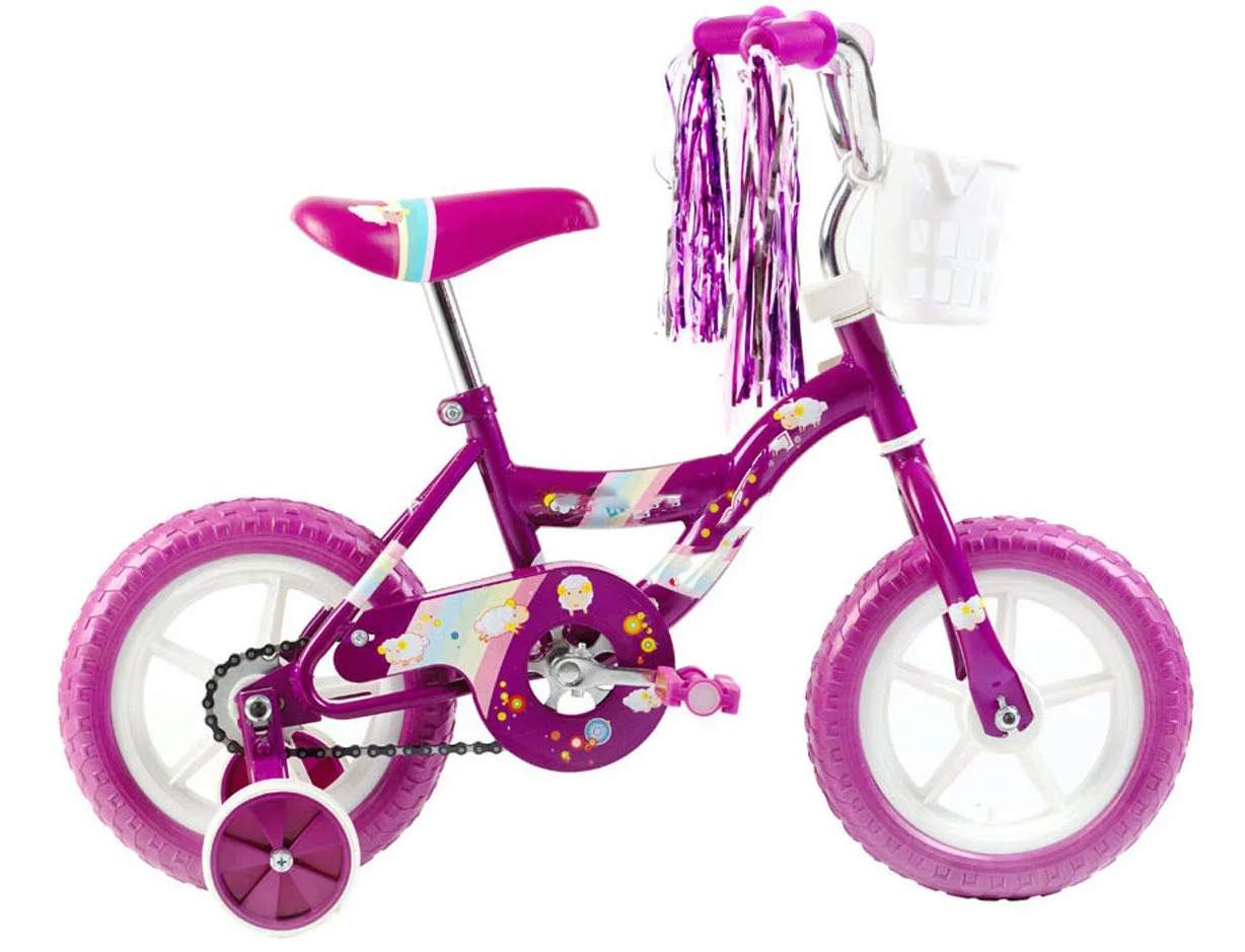 

12 In. Kid's Beginner Bicycle for 2-4 Years Old Boy's and Girl's with Foam Tire for Indoor Use No Brake, Purple