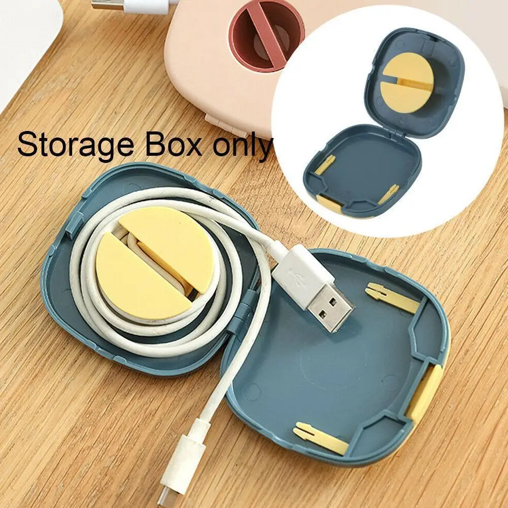 

Small Portable Round Rotatable Data Cable Organizer Storage Box Mobile Phone Charging Cable Winder Can Be Carried Cable Winder