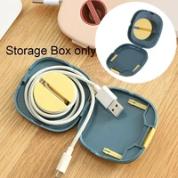 small portable round rotatable data cable organizer storage box mobile phone charging cable winder can be carried cable winder
