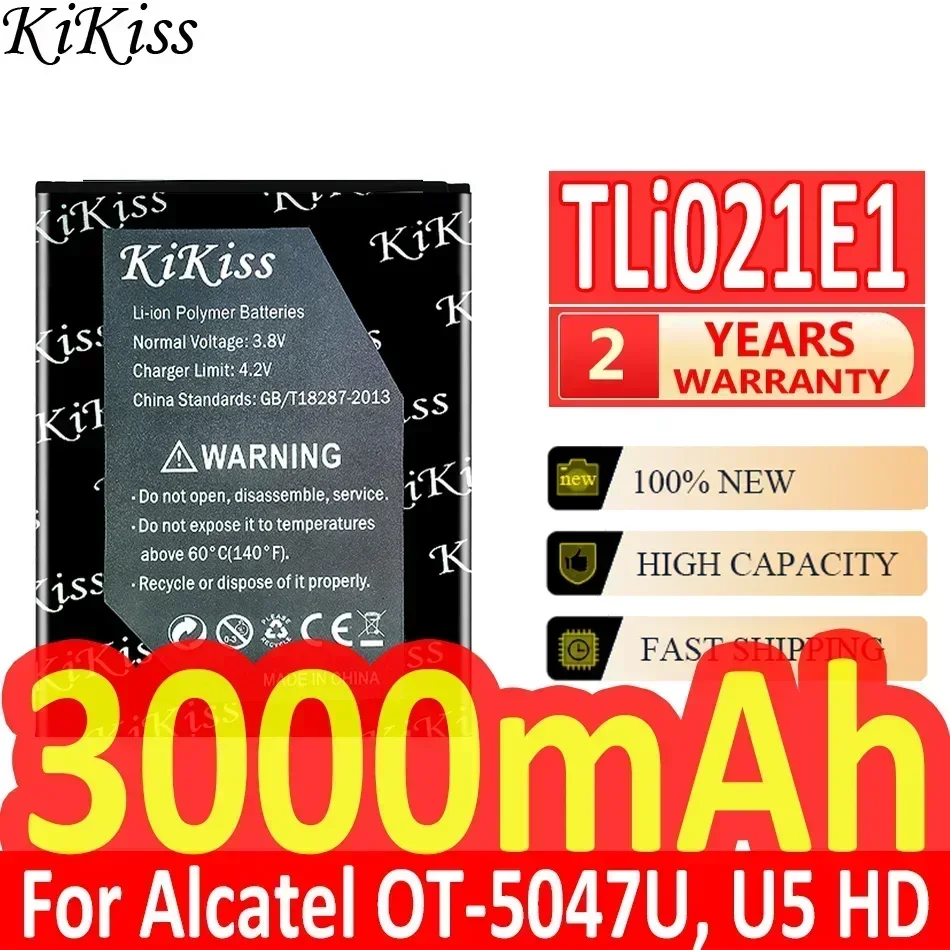 Аккумулятор KiKiss 3000 мАч TLi021E1 для Alcatel U5 HD CAB 2150008 C1 OT-5047U