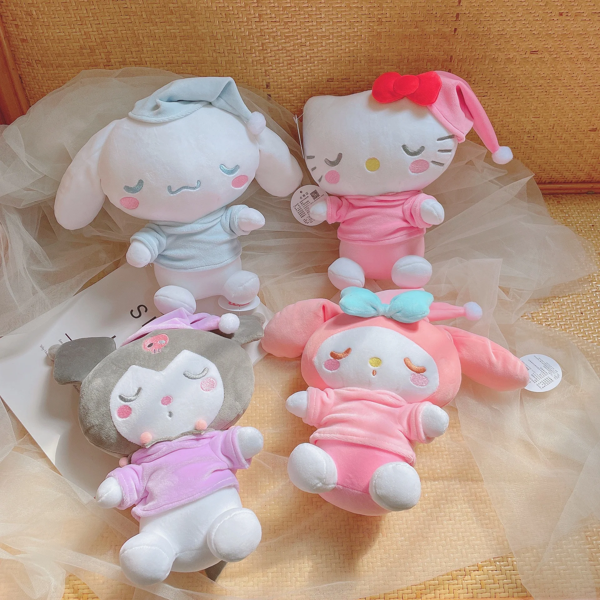 

Плюшевые игрушки Takara Tomy Sanrio, спящий пушистый Китти, моя мелодия, Kuromi Ragdoll Dol, домашний декор, аниме, мультяшный милый подарок для куклы