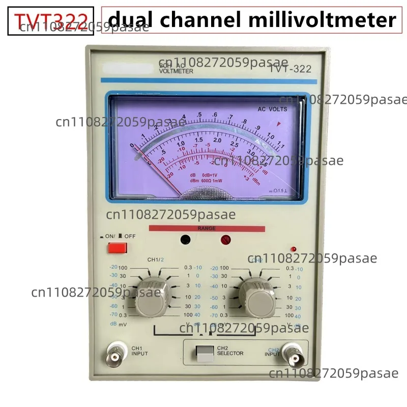 Фото Двухканальный милливольтметр TVT-322 с двумя иглами, для измерения переменного тока, диапазон 300 мкВ-100 В №1