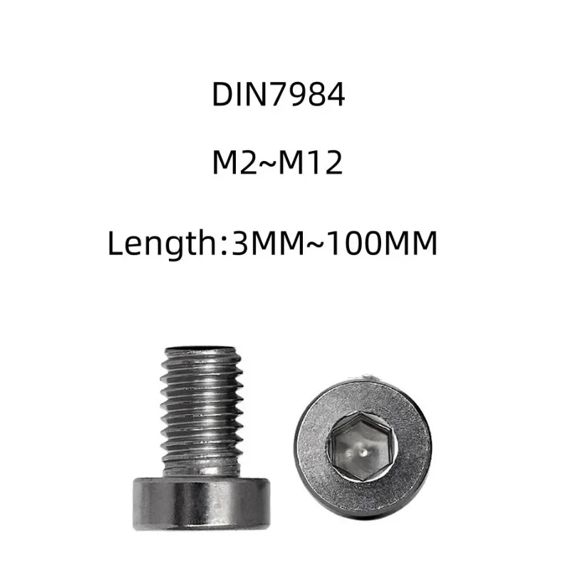 

2-100 шт. M2M2.5M3M4M5M6M8M10M12 304 A2-70 нержавеющая сталь DIN7984 шестигранная головка с тонким низким коротким профилем винт с шестигранной головкой