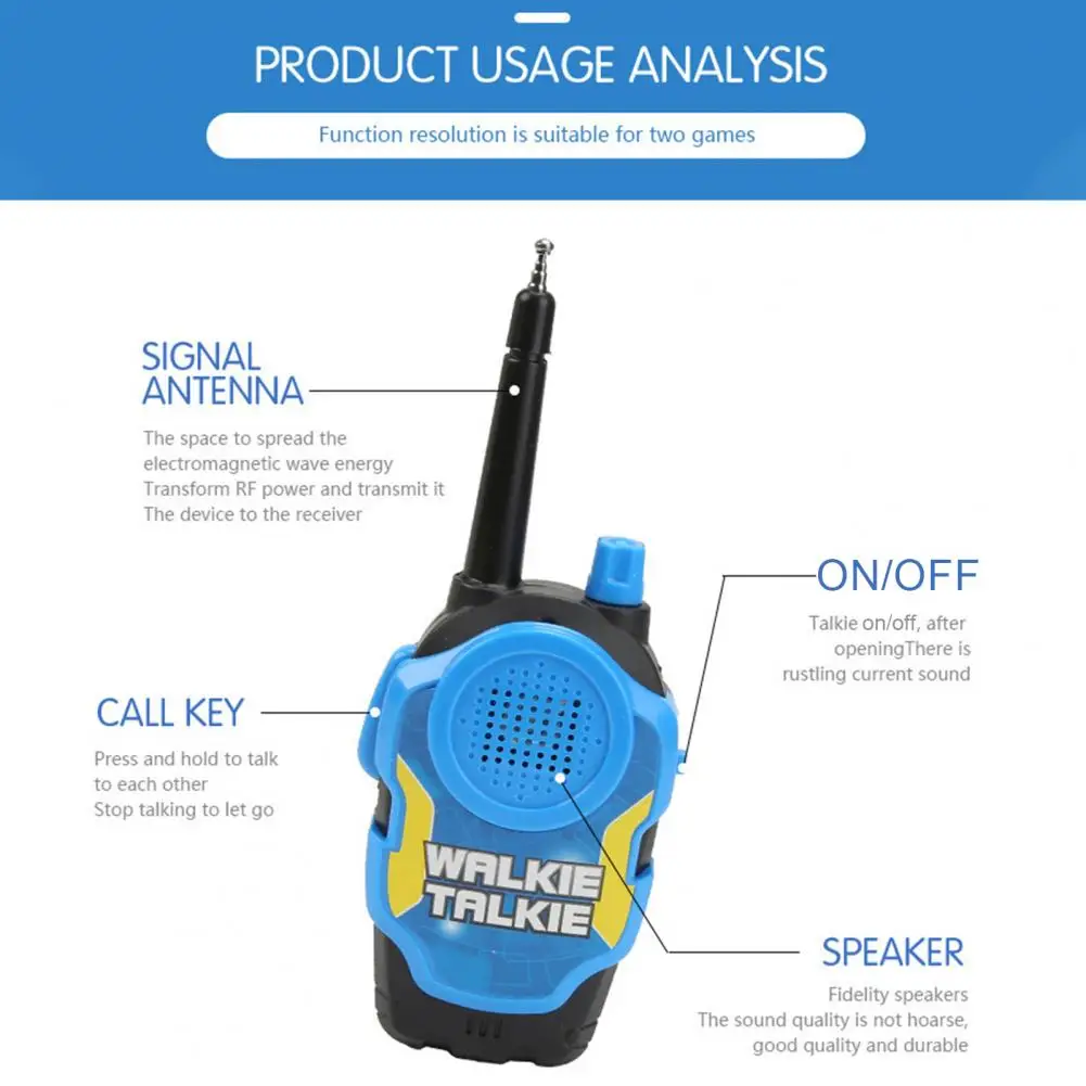 

2Pcs Creative Creative Walkie Talkies Easy to Carry Intelligent Smart Children's Intercom Toys Long-distance Dialogue