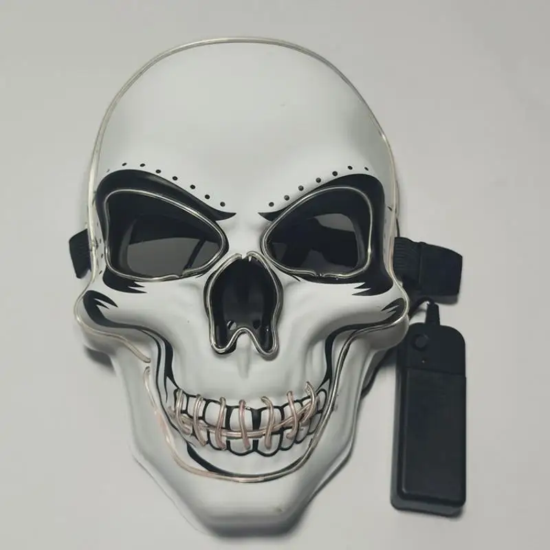 

Хэллоуин косплей головной убор маска диджея ночного клуба Ужас Череп светодиодная холодсветильник ка внешнее расстояние демон Джек Клоун ...