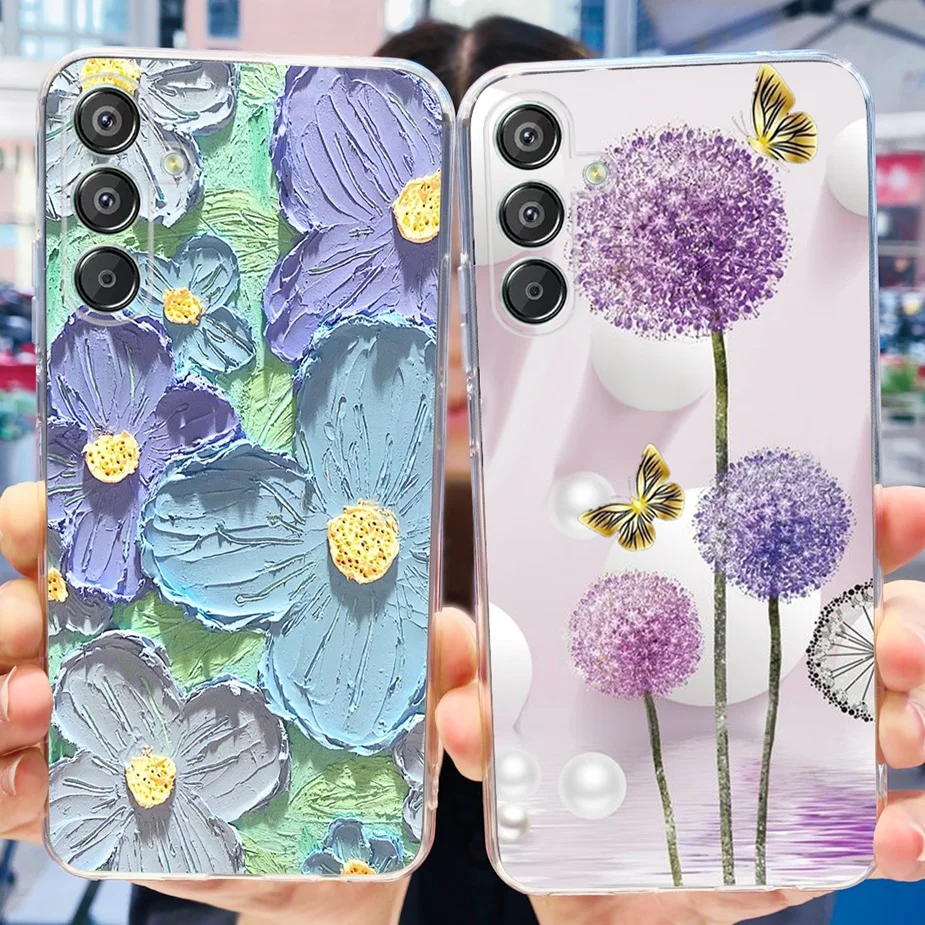 Чехол для Samsung Galaxy M15 Стильный чехол с рисунком прозрачный силиконовый телефона F