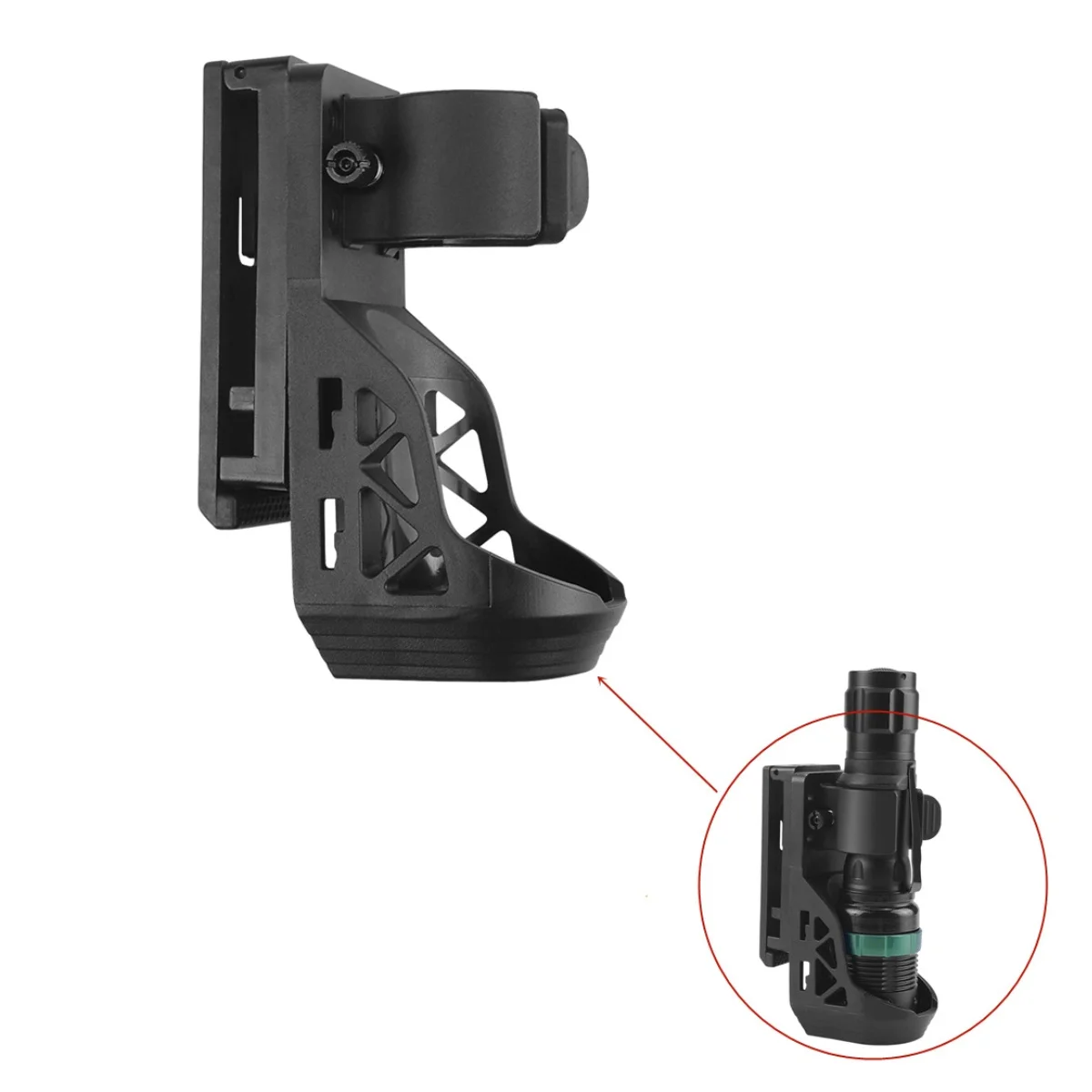 

360° Rotating Tactical Flashlight Fast Holster Gun Accessories Holder With Lever Side Lock System Hunting Light Holsters