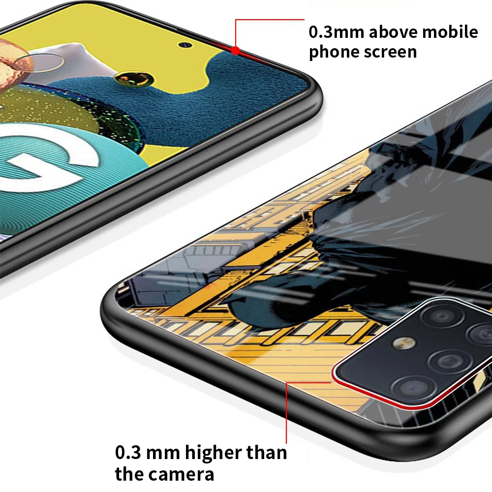 Стеклянный чехол Бэтмен для Samsung Galaxy A51 A52 A71 M51 A50 A91 A31 A12s A70 M31 M30s закаленный