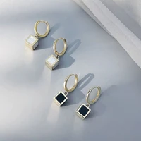 geometric square ear buckles womens twist earrings personality temperament light luxury niche earrings women jewelry dropship