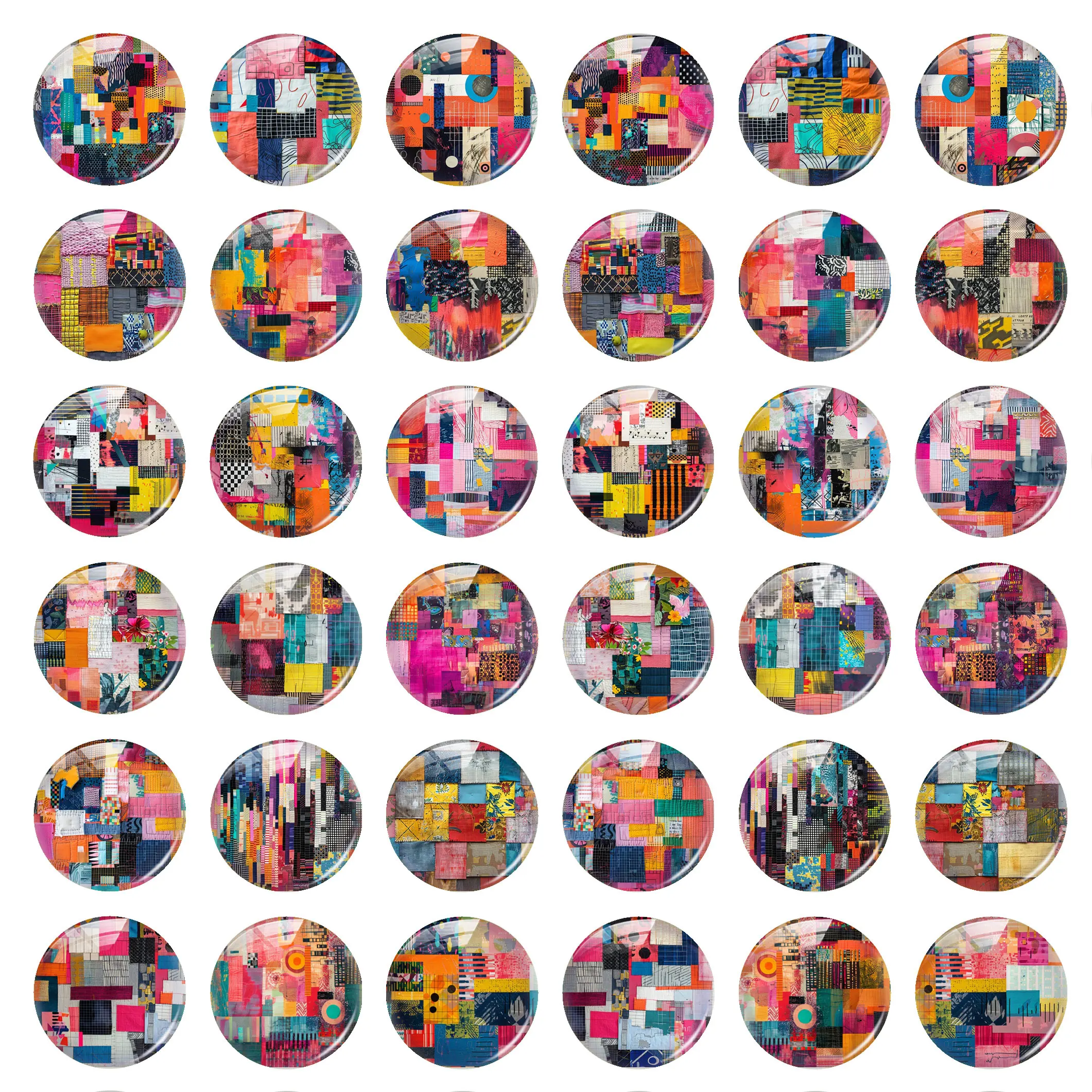 Стеклянный кабошон ручной работы с геометрическим узором плоская задняя часть