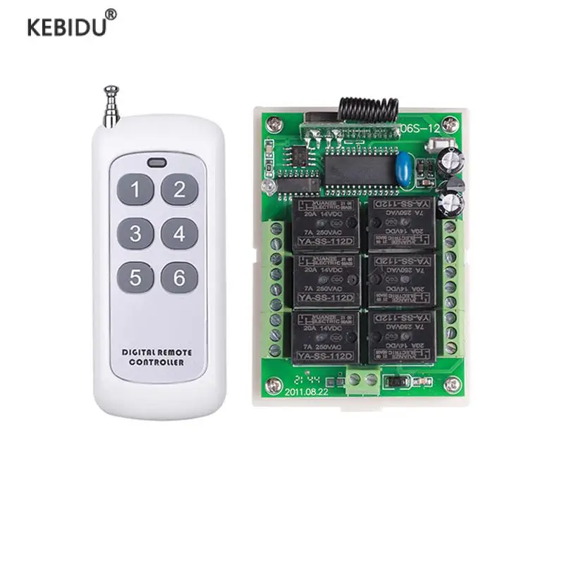 Remote Control 433mhz DC 12V 6 CH RF Wireless Switch Relay Remote Control System Receiver Transmitter Switch 315 MHz Universal