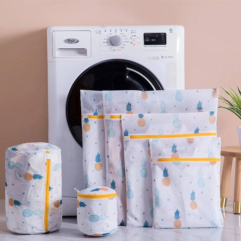 6Pcs Zipper Mesh Wash Bags Household Washing Machine Bag For Laundry Underwear Bra Socks Dirty Clothes Organizer Laundry Basket