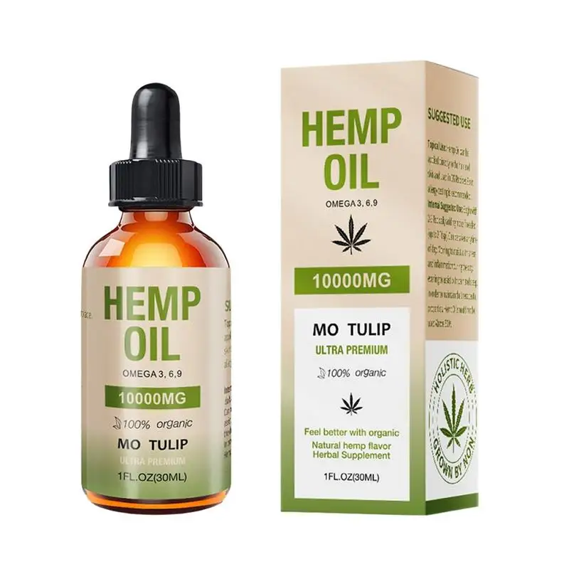 

Organic Hemp Seed Oil For Anxiety Stress Relief Improve Sleep Soothing Fatigue Deep Sleep Facial Body Care Essential Oil 10000mg