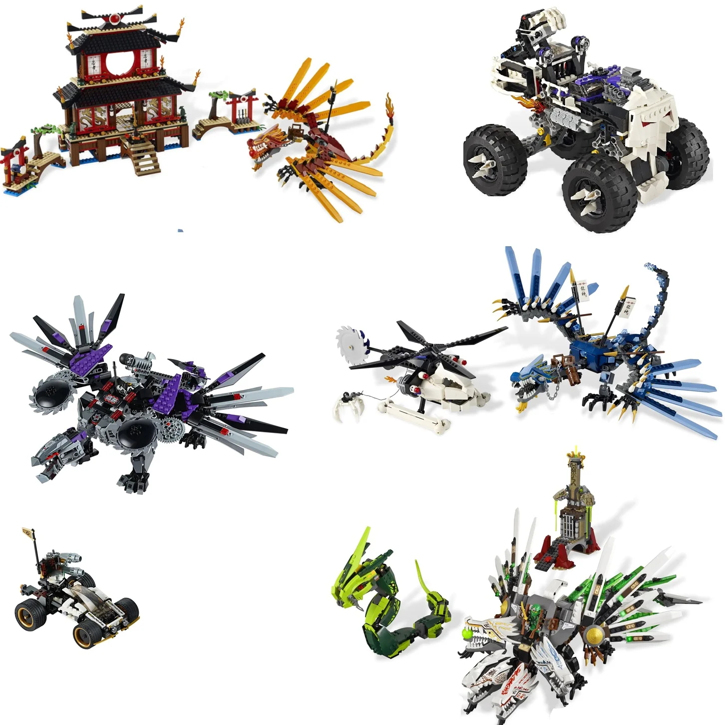 

In Stock Ninja Dragon Building Block Moc Brick Simple Construction Christmas Birthday Gifts Compatible 2506 9450 2507 2521 10224