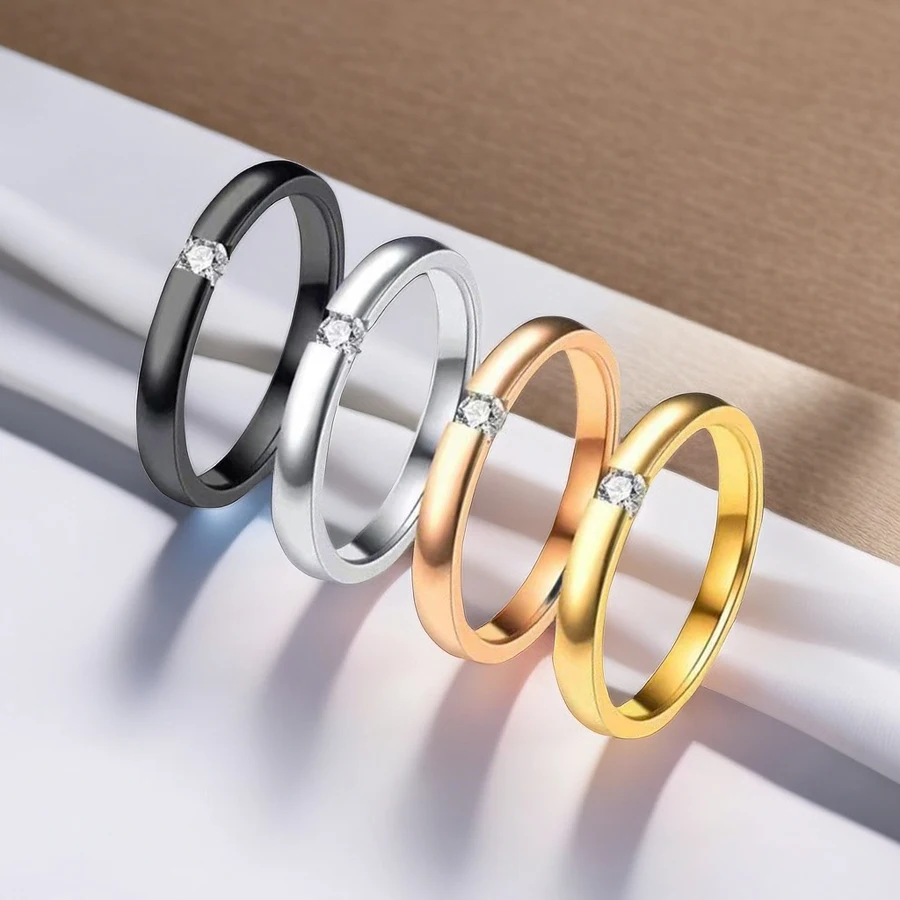 Женское кольцо из нержавеющей стали с изменяемым размером