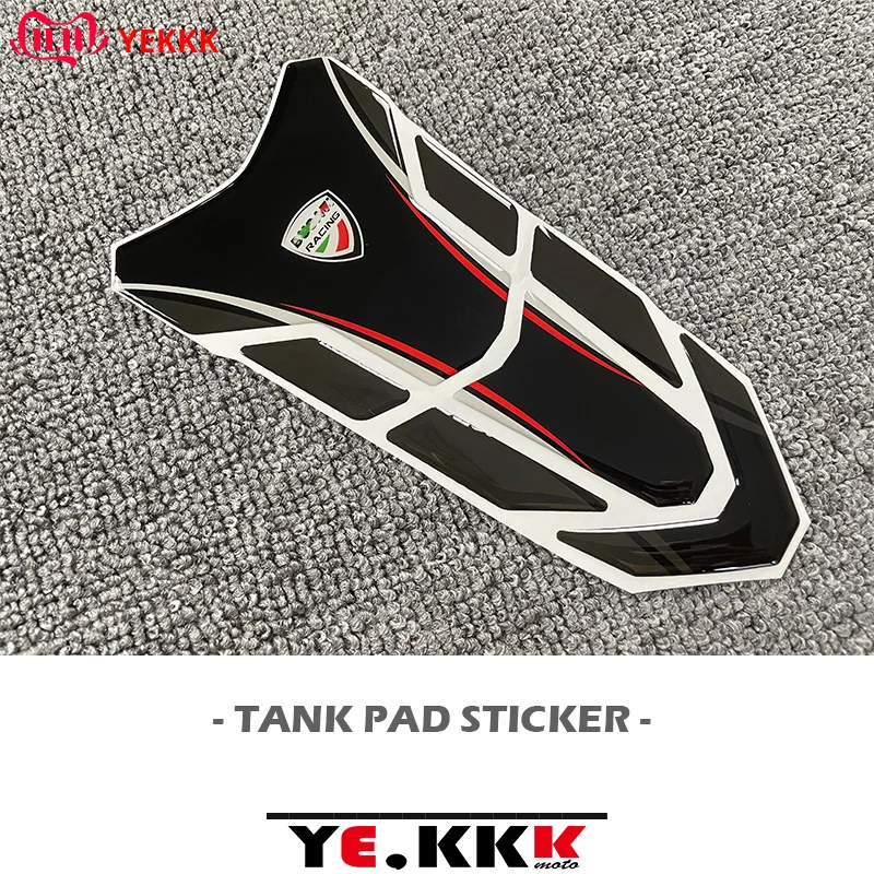 

For Ducati 1098 848 EVO 1198 1199 696 796 795 1100 V4 V2 3D Fuel Gas Tank Pad Protector Decal Stickers Full CNC LOGO