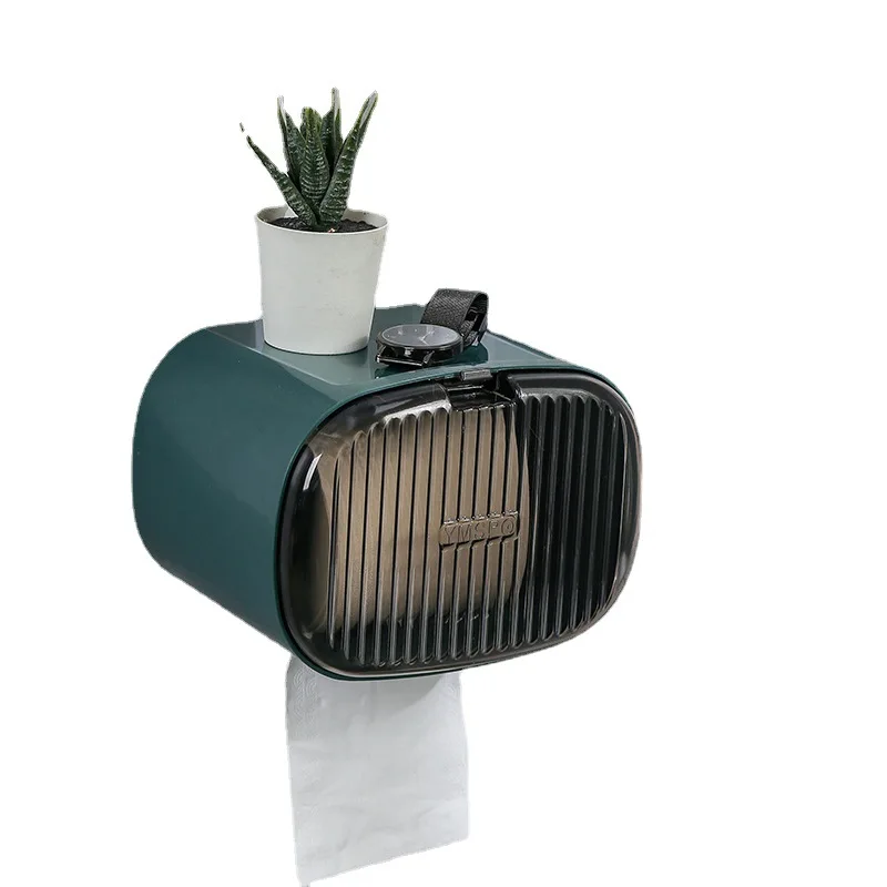 

Wall-hung Tissue Box Toilet Punch-free Paper Box Luxury Toilet Paper Rack Transparent Waterproof Toilet Paper Box