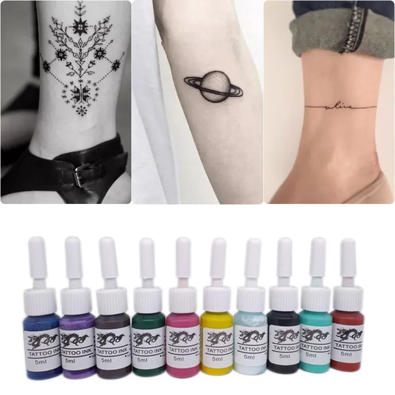 

5ML Challenge Random Color Tattoo Liquid Plant Semi Permanent Lasting Safe Waterproof Tattoo Henna DIY Body Art Tattoo Pigment