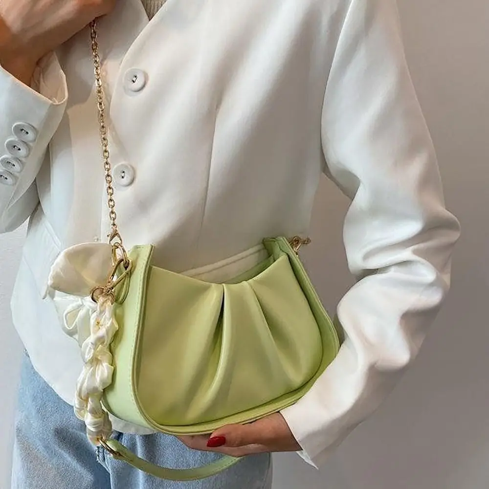 

Temperament Style Single Shoulder Chain Bag Pu Leather Waterproof Vintage Underarm Bag Winter Autumn Crossbody Handbag