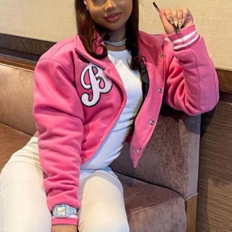 

Куртка женская короткая с надписью странного кота Y2K, кошелек винтажный на пуговицах, бейсбольная куртка, спортивный свитшот, универсальная...