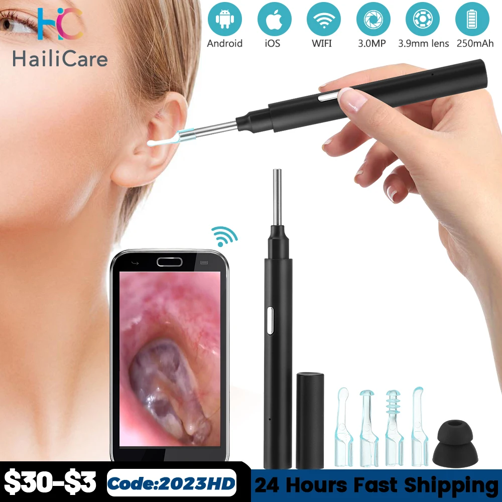 

HD Multifunctional Medical In Ear Cleaning Endoscope Spoon Mini Camera Ear Picker Ear Wax Removal Visual Mouth Nose Otoscope