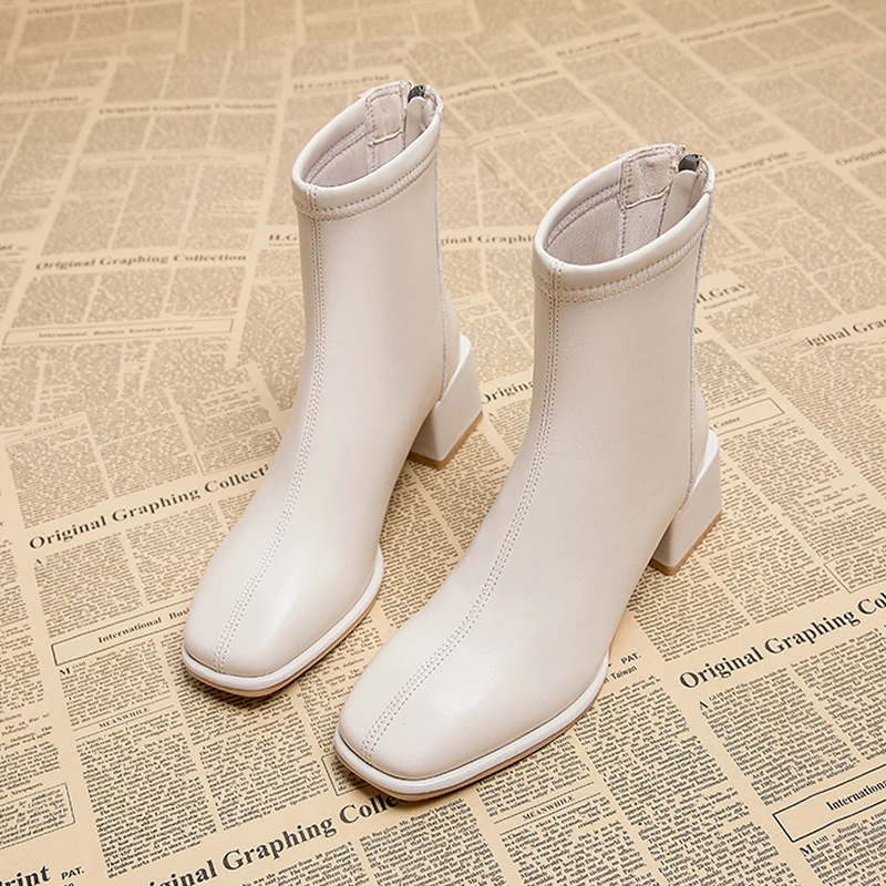 

Женские Универсальные ботинки на толстом каблуке, на молнии сзади